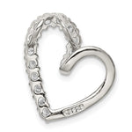 Sterling Silver Rhodium-plated CZ Heart Pendant - Product Photo