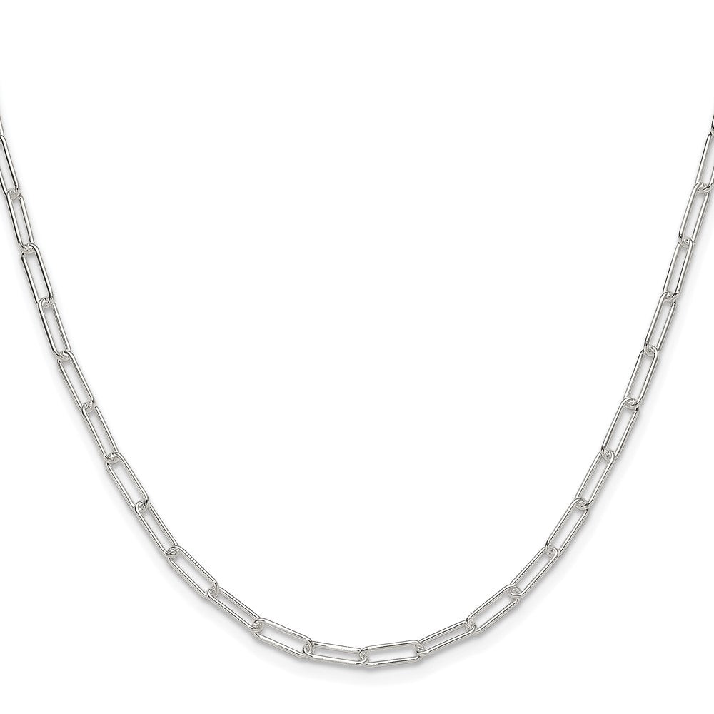 Sterling Silver Rhodium-plated Polished 3.15mm Paperclip Chain - Product Photo