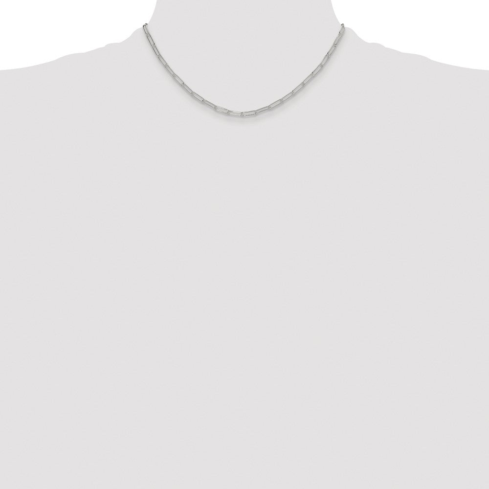 Sterling Silver Rhodium-plated Polished 3.15mm Paperclip Chain - Product Photo