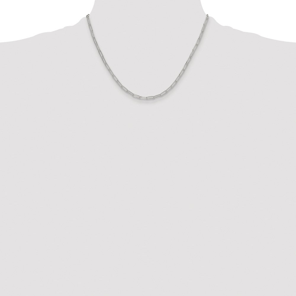 Sterling Silver Rhodium-plated Polished 3.15mm Paperclip Chain - Product Photo