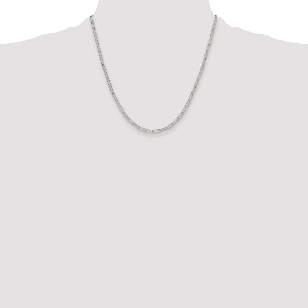 Sterling Silver Rhodium-plated Polished 3.15mm Paperclip Chain - Product Photo