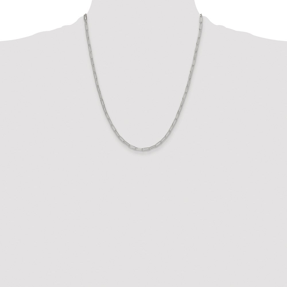 Sterling Silver Rhodium-plated Polished 3.15mm Paperclip Chain - Product Photo