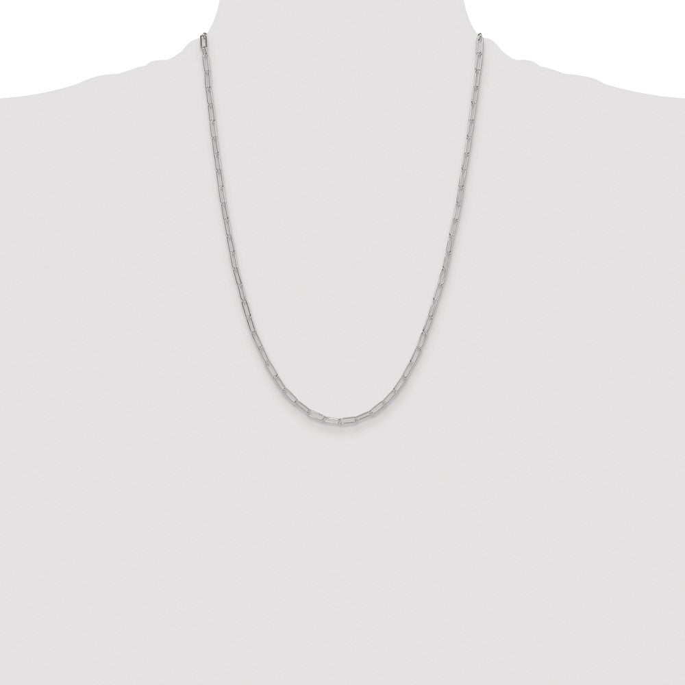 Sterling Silver Rhodium-plated Polished 3.15mm Paperclip Chain - Product Photo