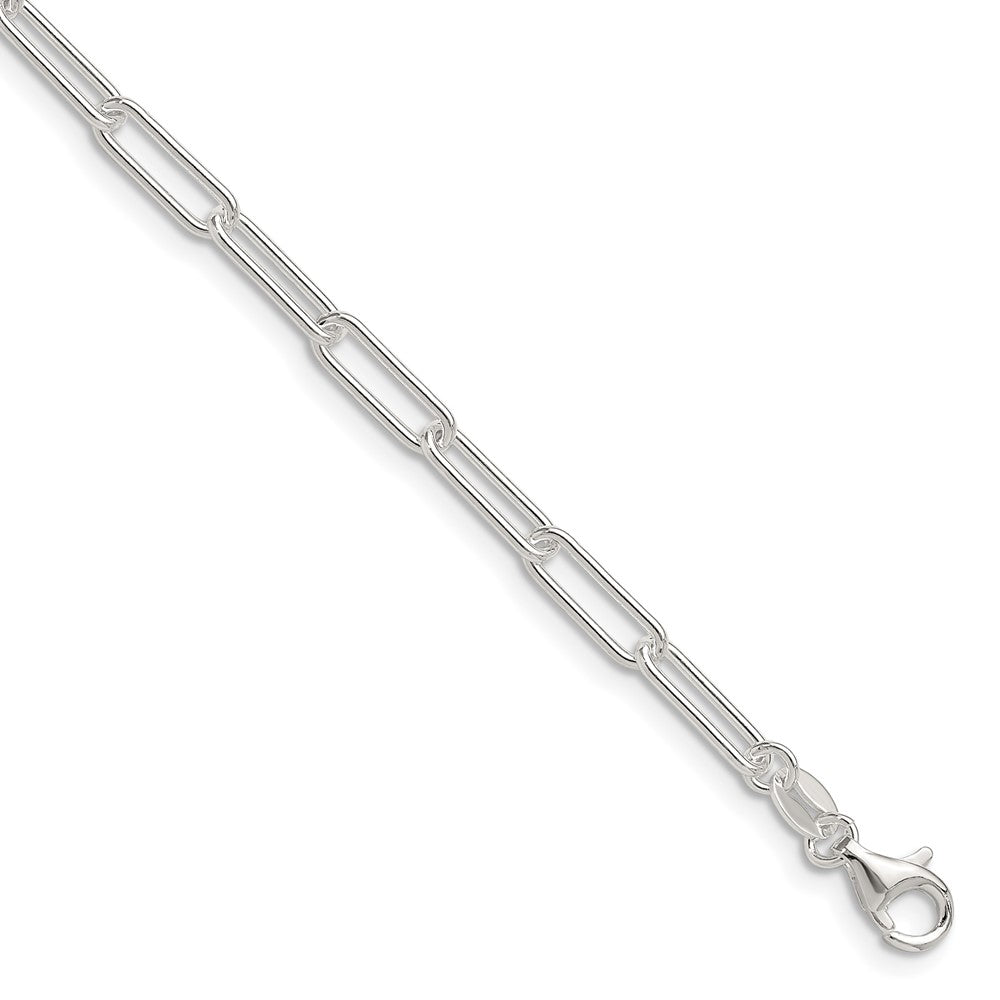 Sterling Silver Polished 3.5mm Paperclip Chain Bracelet 7"-8"