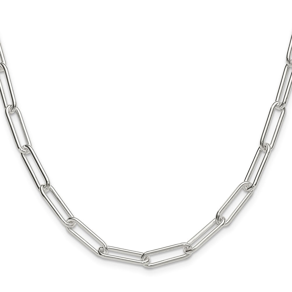 Sterling Silver Polished 5.5mm Paperclip Chain - Product Photo