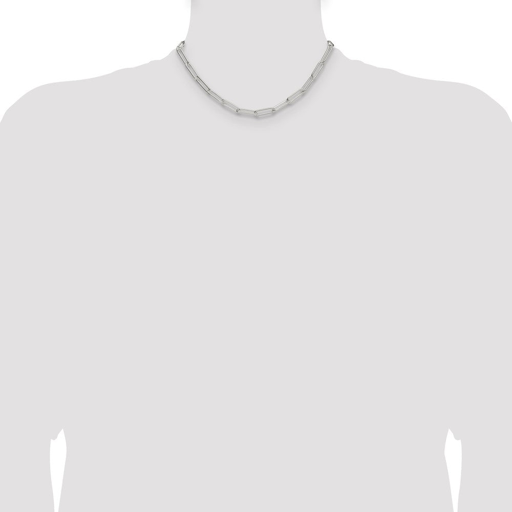 Sterling Silver Polished 5.5mm Paperclip Chain - Product Photo