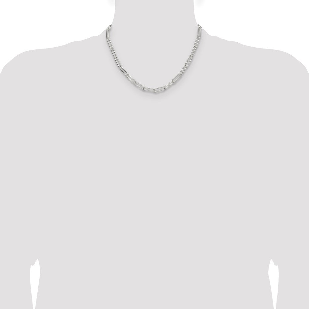 Sterling Silver Polished 5.5mm Paperclip Chain - Product Photo