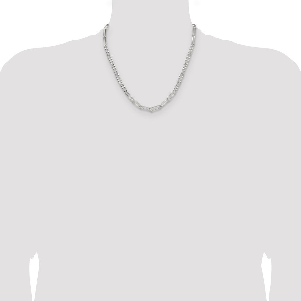 Sterling Silver Polished 5.5mm Paperclip Chain - Product Photo
