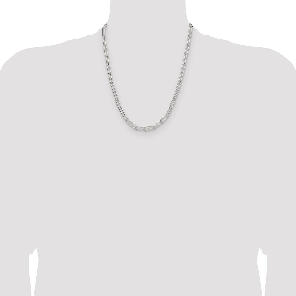 Sterling Silver Polished 5.5mm Paperclip Chain - Product Photo