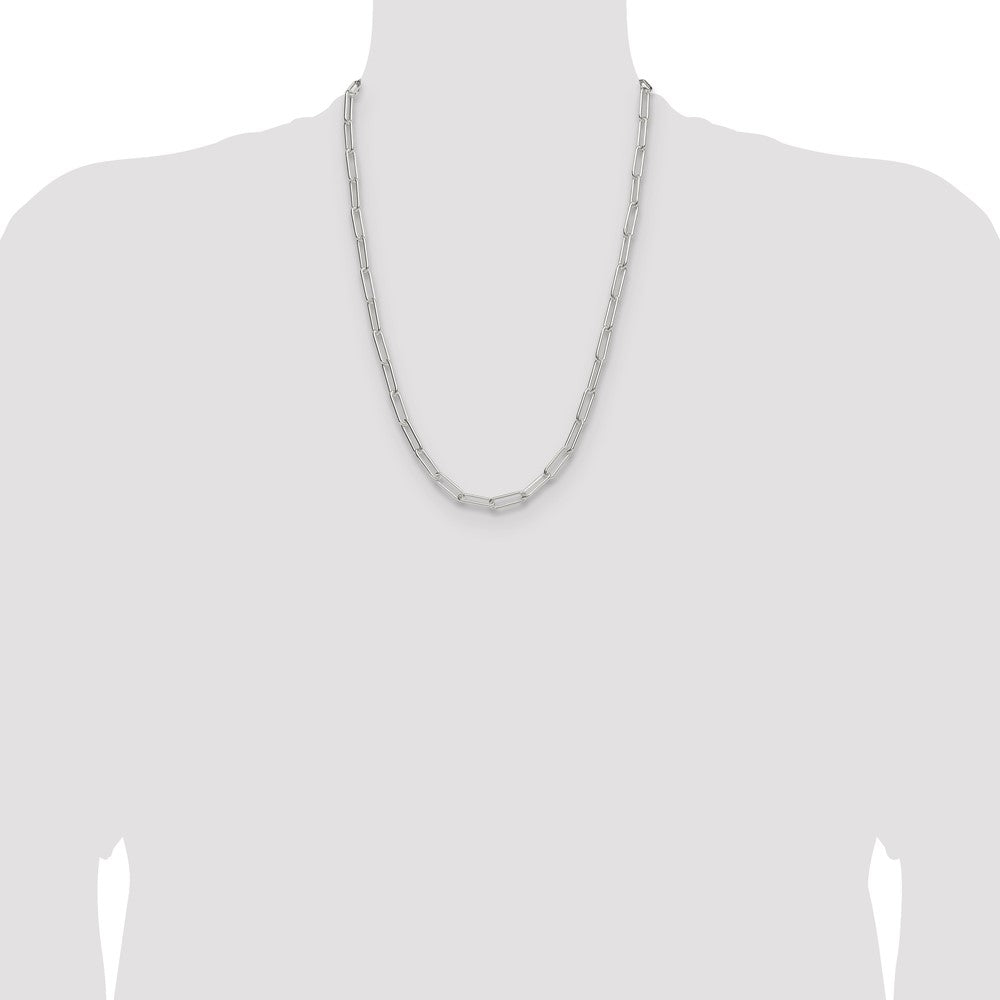Sterling Silver Polished 5.5mm Paperclip Chain - Product Photo
