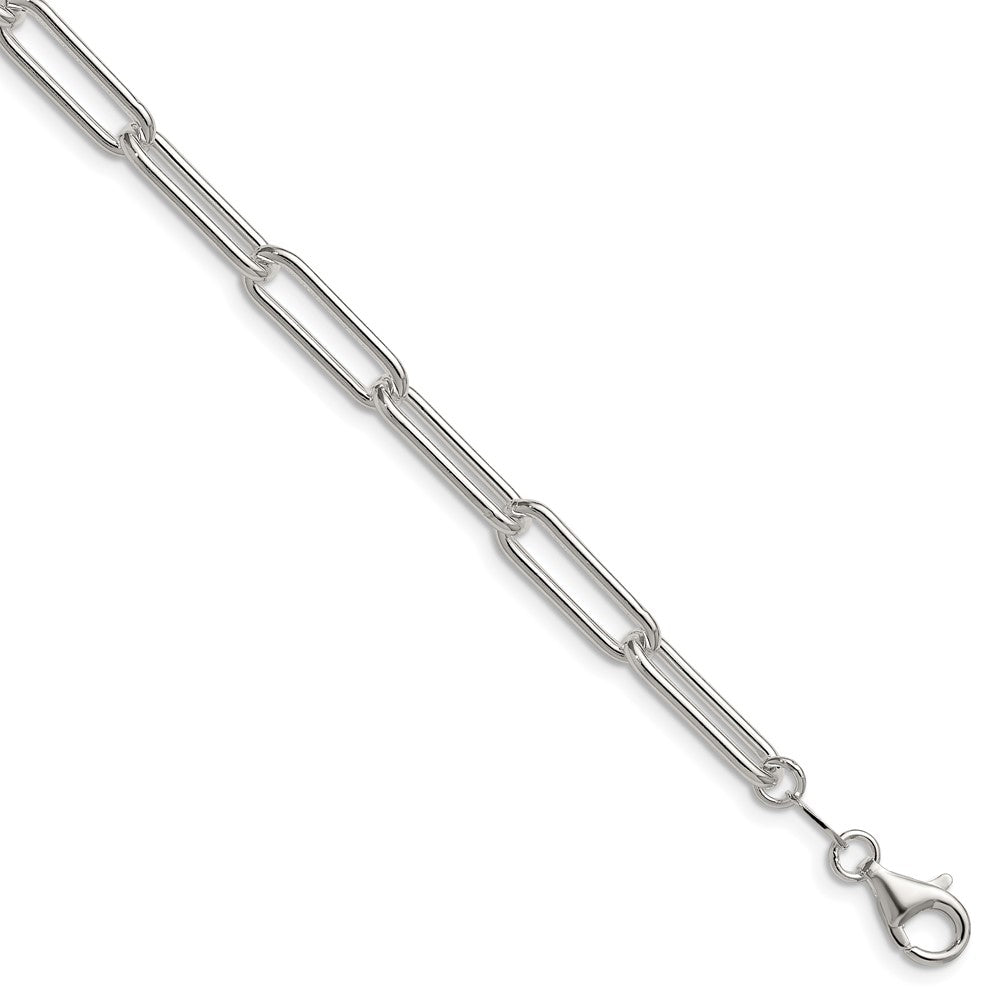 Sterling Silver Polished 5.5mm Paperclip Chain - Product Photo