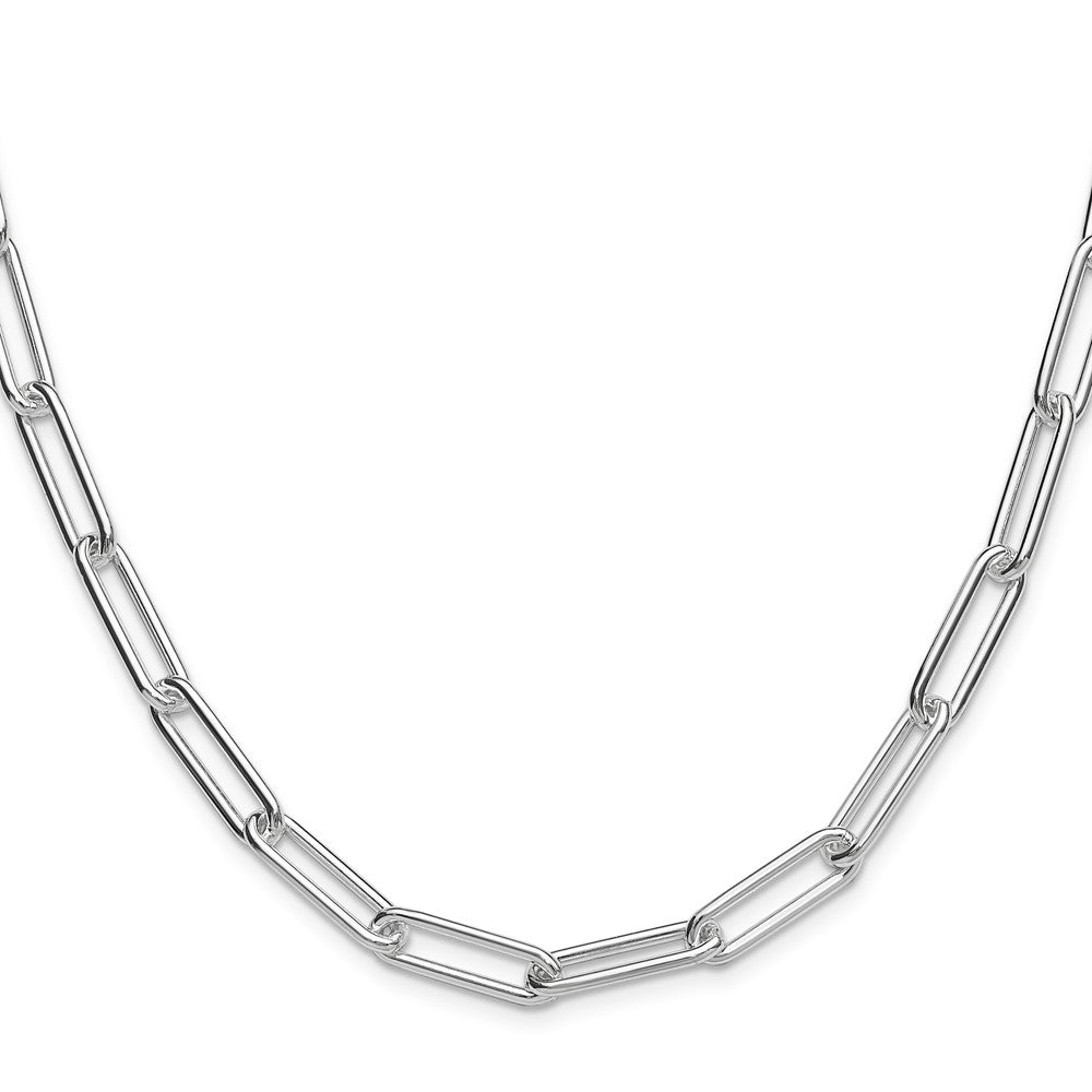 Sterling Silver Polished 6.5mm Paperclip Chain - Product Photo