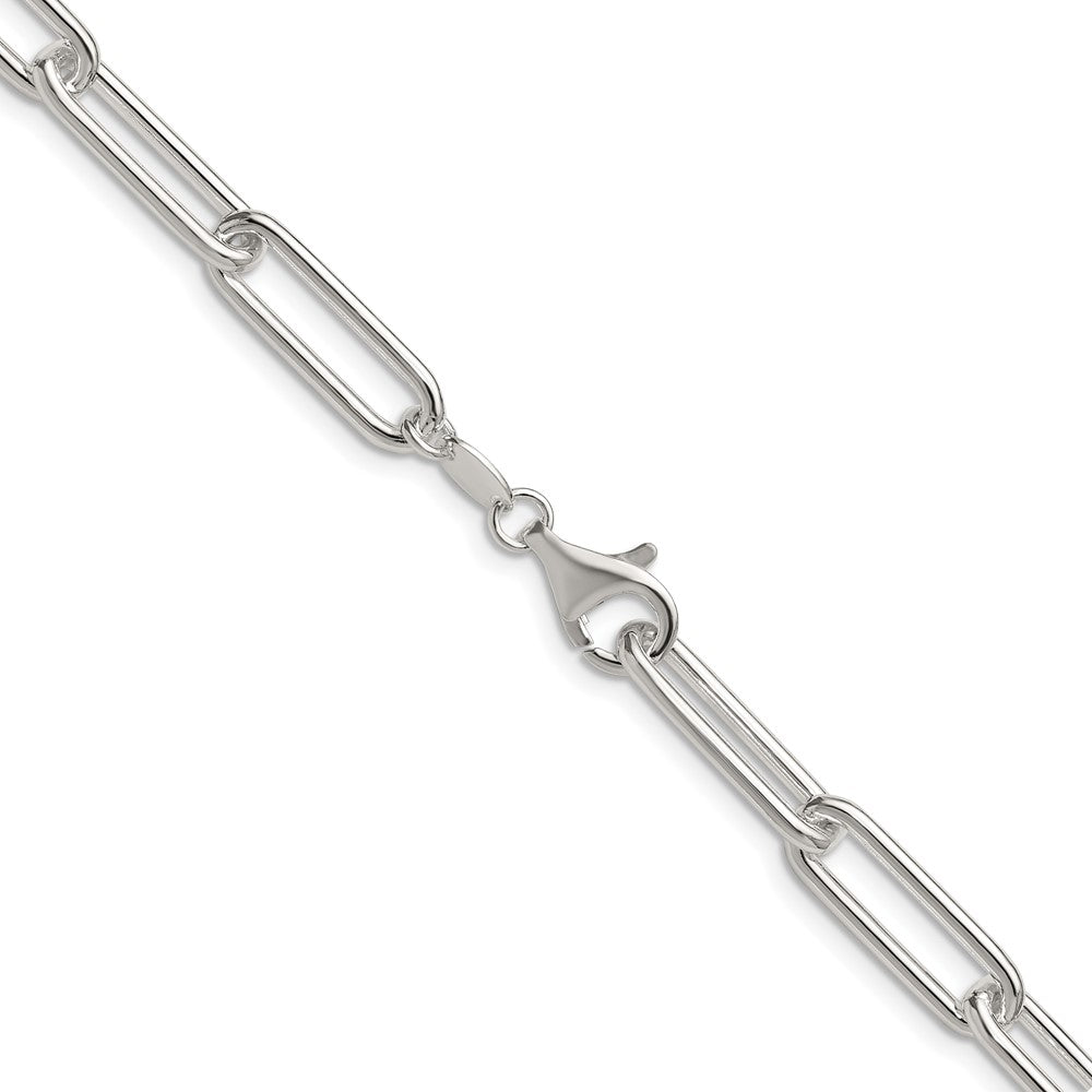 Sterling Silver Polished 6.5mm Paperclip Chain - Product Photo