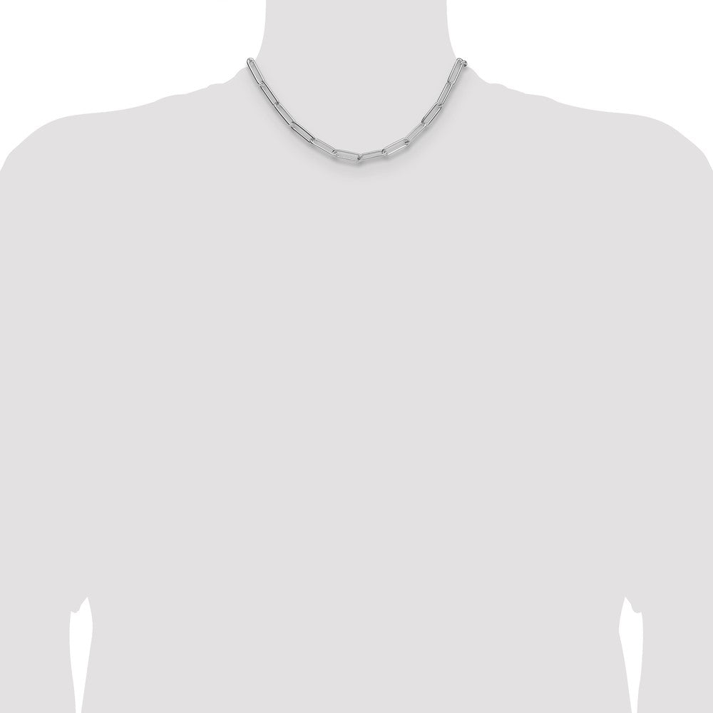 Sterling Silver Polished 6.5mm Paperclip Chain - Product Photo