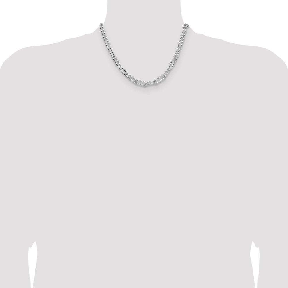 Sterling Silver Polished 6.5mm Paperclip Chain - Product Photo