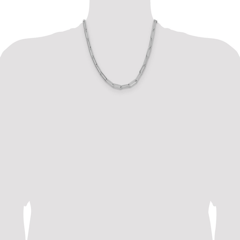 Sterling Silver Polished 6.5mm Paperclip Chain - Product Photo