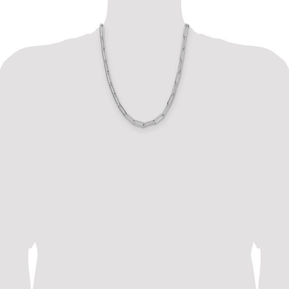 Sterling Silver Polished 6.5mm Paperclip Chain - Product Photo