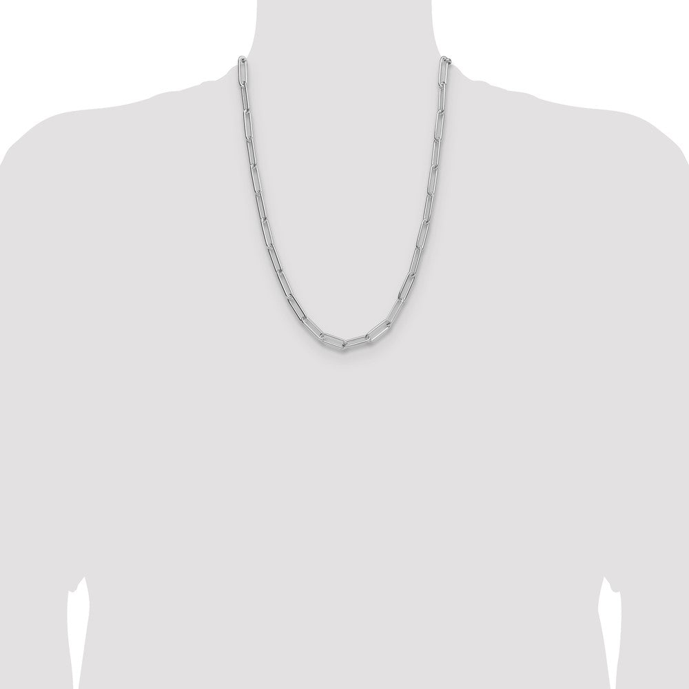 Sterling Silver Polished 6.5mm Paperclip Chain - Product Photo