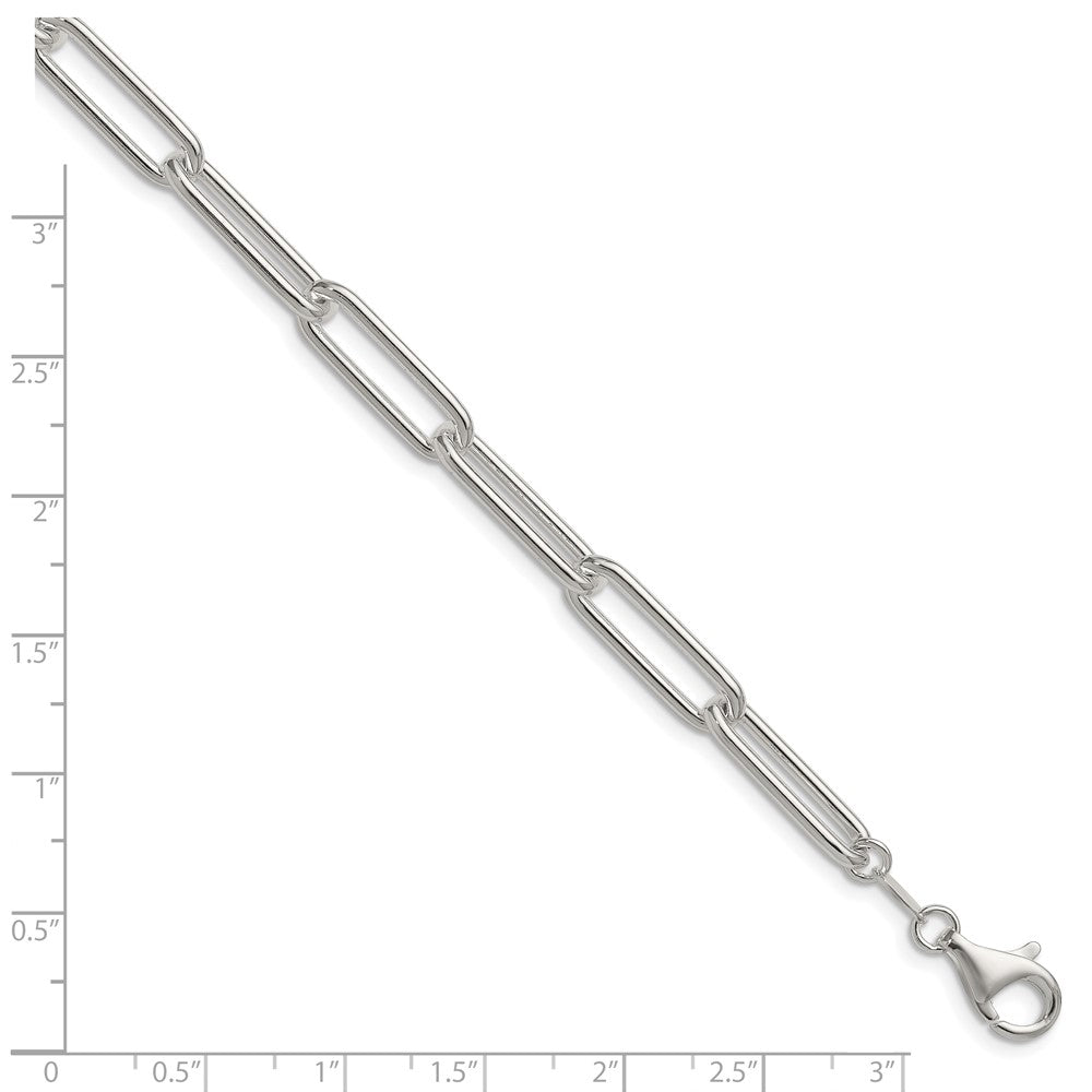 Sterling Silver Polished 6.5mm Paperclip Chain - Product Photo