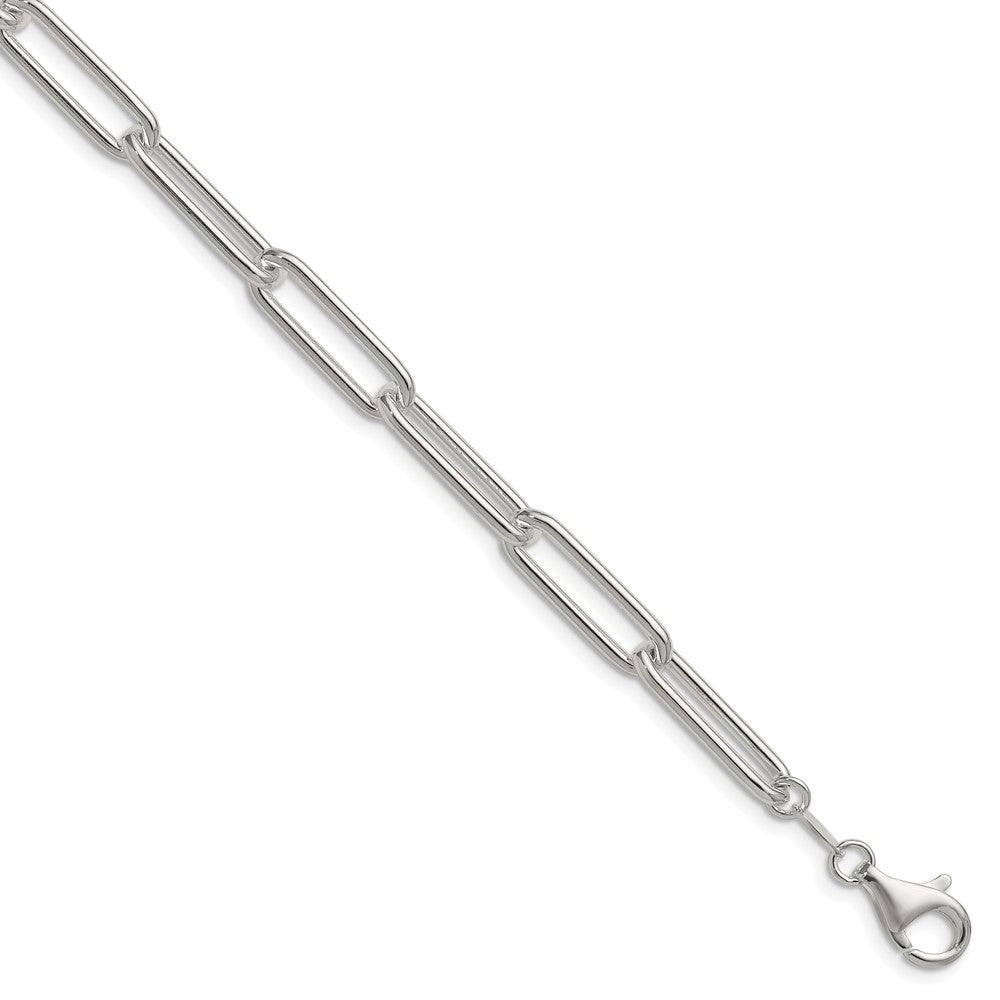 Sterling Silver Polished 6.5mm Paperclip Chain - Product Photo