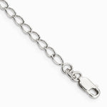 Sterling Silver 3mm Half Round Wire Open Curb Chain Anklet Bracelet 7"-10" - Product Photo