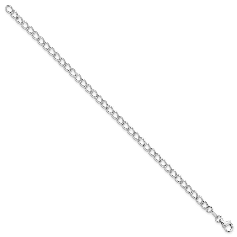 Sterling Silver Amore La Vita RH-pl Curb Chain Charm Bracelet Bracelet 7"-8" - Product Photo