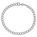 Sterling Silver Amore La Vita RH-pl Curb Chain Charm Bracelet Bracelet 7"-8" - Product Photo