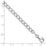 Sterling Silver Amore La Vita RH-pl Curb Chain Charm Bracelet Bracelet 7"-8" - Product Photo