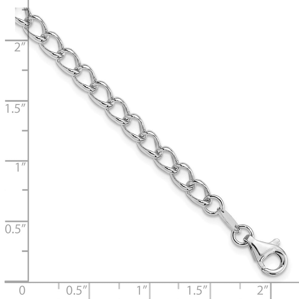Sterling Silver Amore La Vita RH-pl Curb Chain Charm Bracelet Bracelet 7"-8" - Product Photo