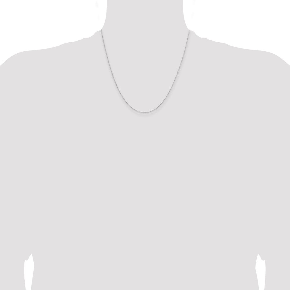 Sterling Silver 1mm Rhodium-plated Cable Chain Necklace 14"-30" - Product Photo