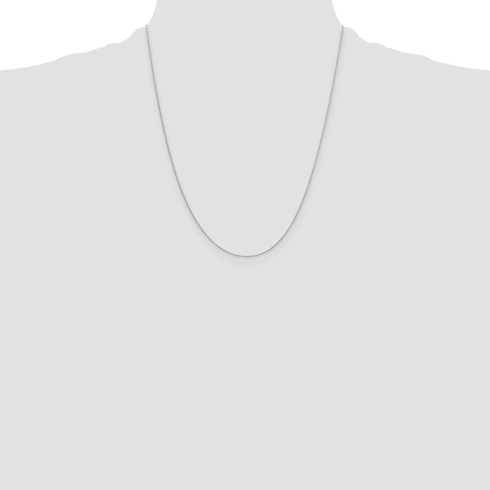 Sterling Silver 1mm Rhodium-plated Cable Chain Necklace 14"-30" - Product Photo