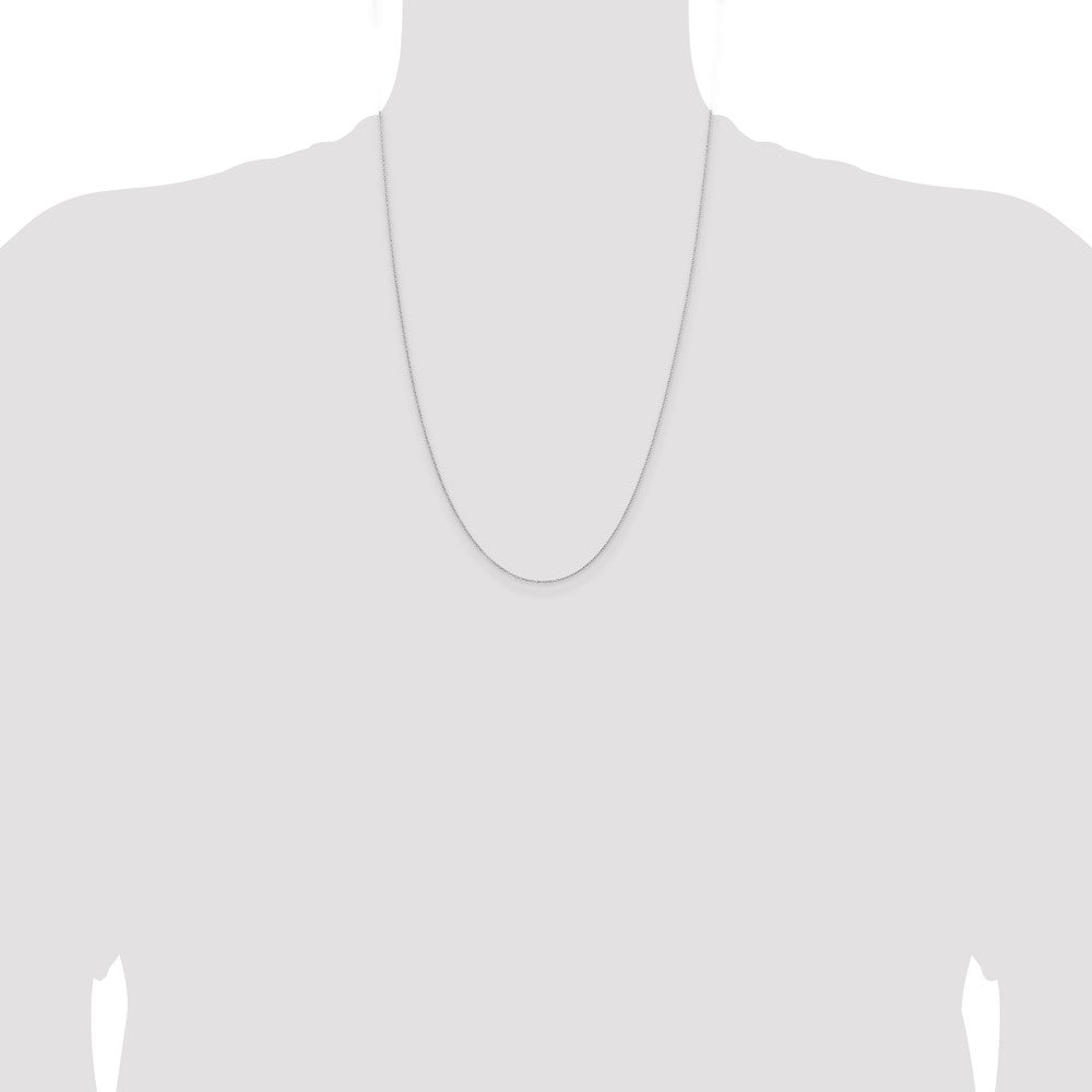 Sterling Silver 1mm Rhodium-plated Cable Chain Necklace 14"-30" - Product Photo