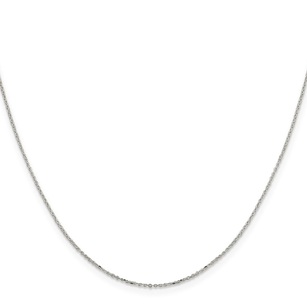 Sterling Silver 1mm 8 Sided Diamond-Cut Cable Chain Necklace 14"-30" - Product Photo