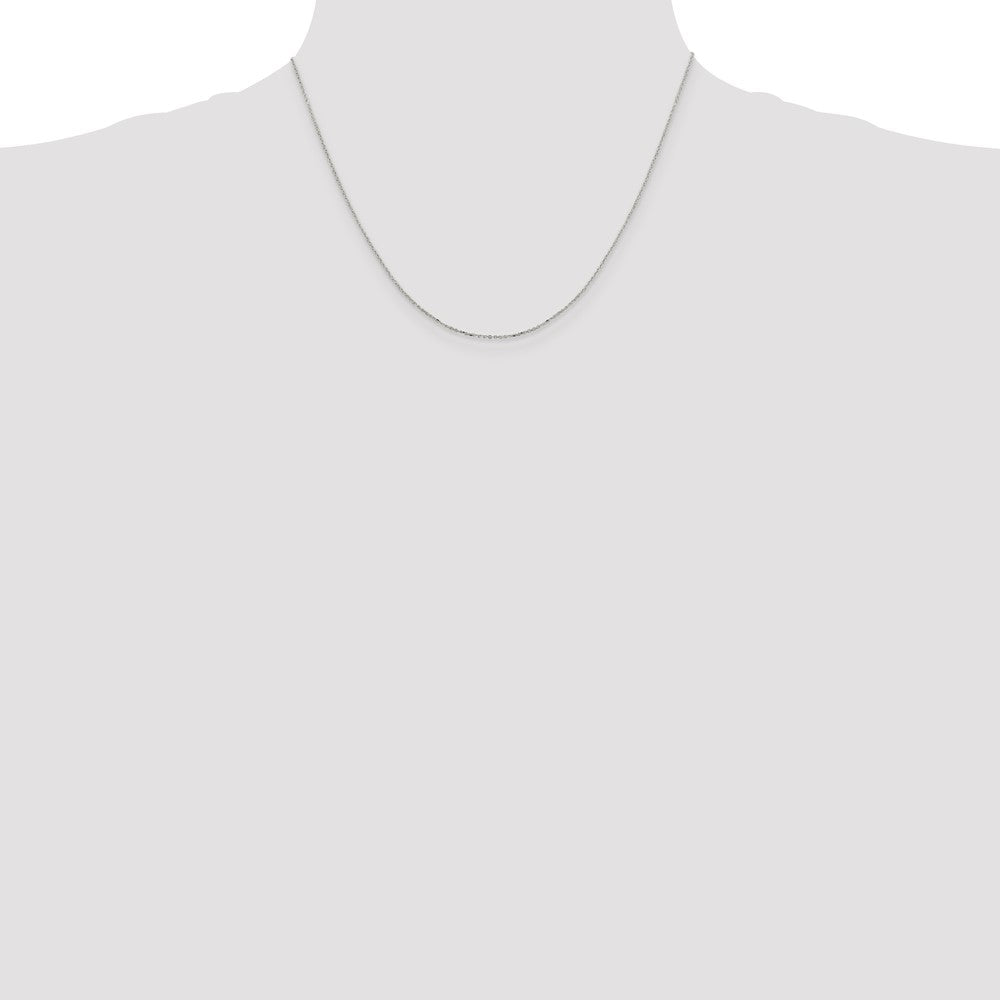 Sterling Silver 1mm 8 Sided Diamond-Cut Cable Chain Necklace 14"-30" - Product Photo