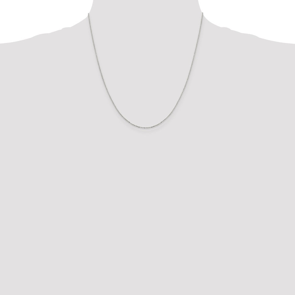 Sterling Silver 1mm 8 Sided Diamond-Cut Cable Chain Necklace 14"-30" - Product Photo