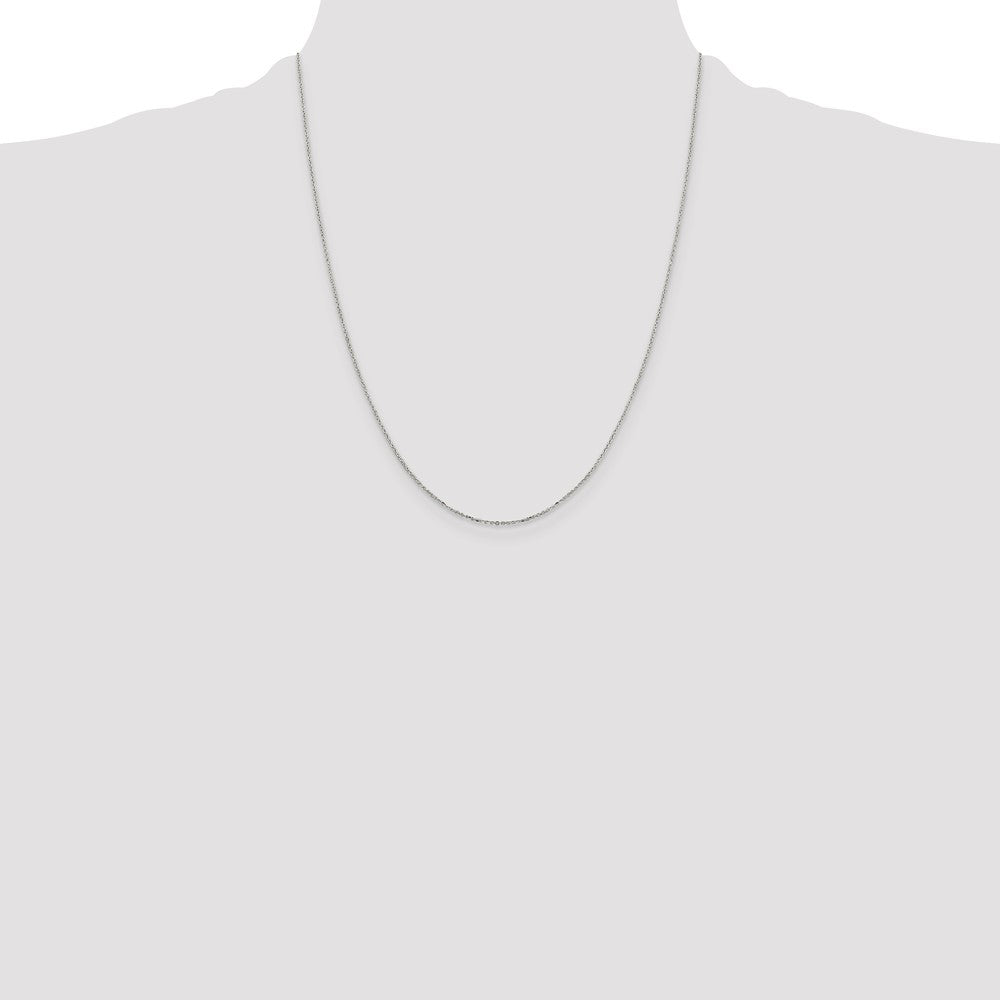 Sterling Silver 1mm 8 Sided Diamond-Cut Cable Chain Necklace 14"-30" - Product Photo