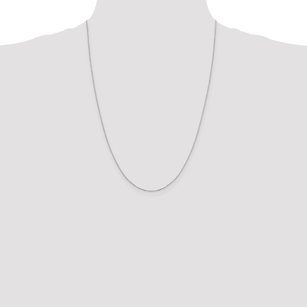 Sterling Silver 1mm 8 Sided Diamond-Cut Cable Chain Necklace 14"-30" - Product Photo