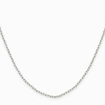 Sterling Silver 1.65mm Diamond-cut Long Link Cable Chain Necklace 16"-30" - Product Photo