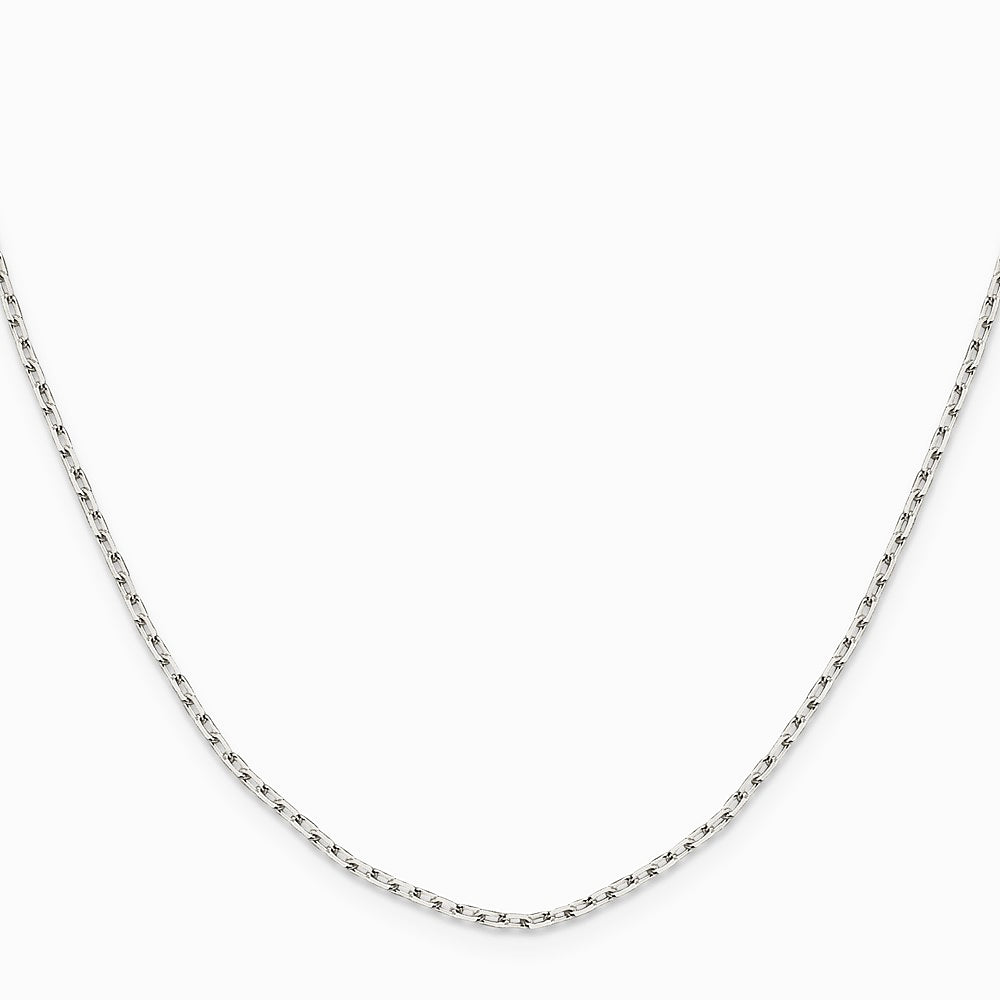 Sterling Silver 1.65mm Diamond-cut Long Link Cable Chain Necklace 16"-30" - Product Photo