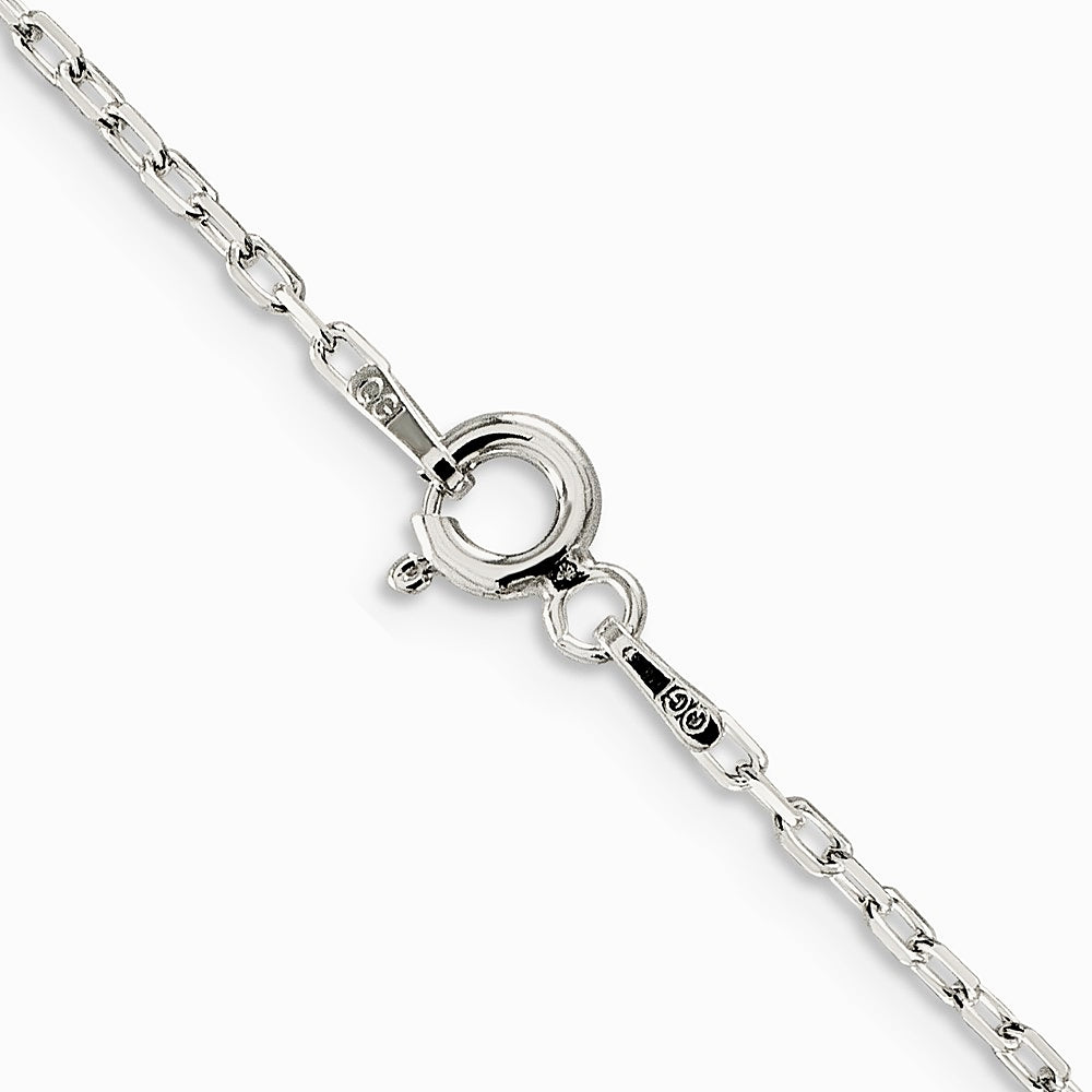 Sterling Silver 1.65mm Diamond-cut Long Link Cable Chain Necklace 16"-30" - Product Photo