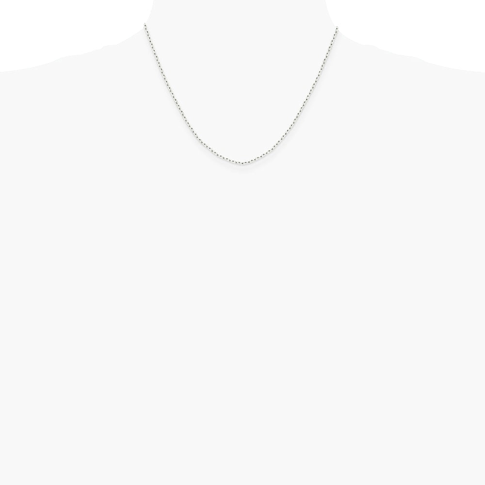 Sterling Silver 1.65mm Diamond-cut Long Link Cable Chain Necklace 16"-30" - Product Photo
