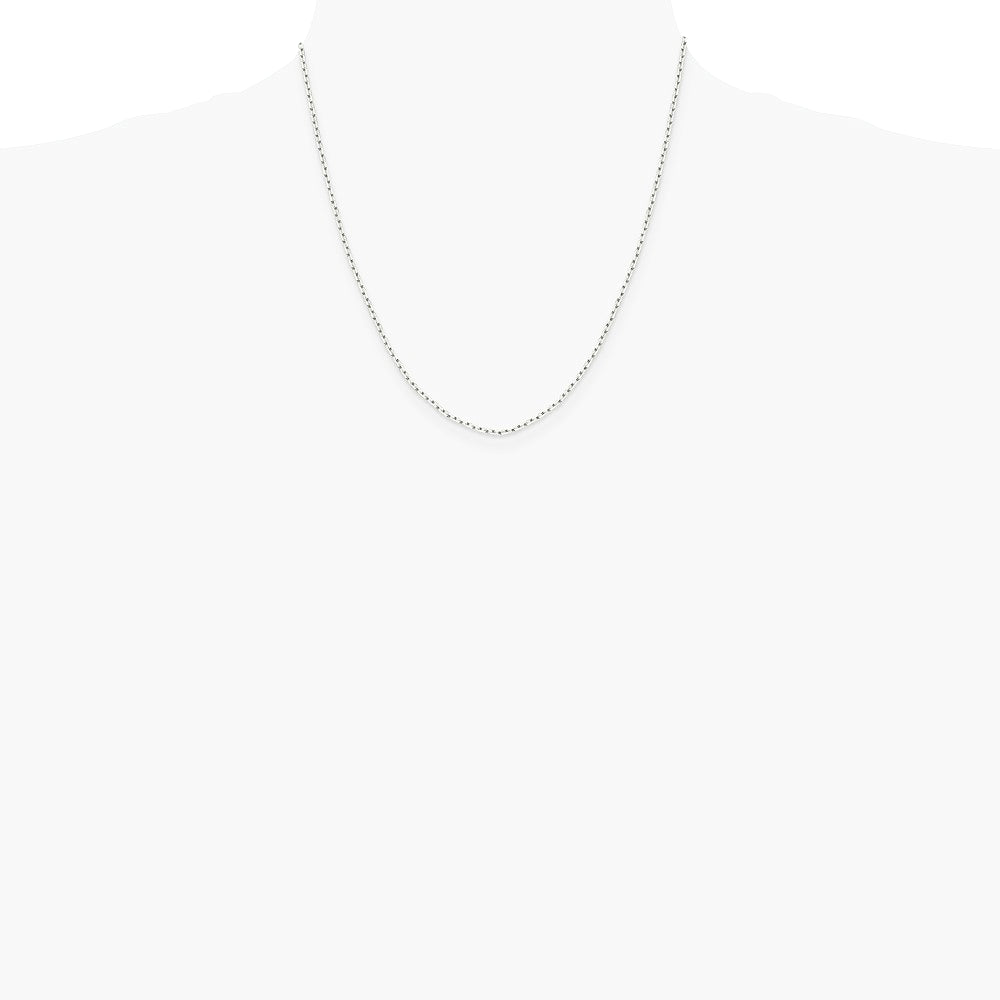 Sterling Silver 1.65mm Diamond-cut Long Link Cable Chain Necklace 16"-30" - Product Photo