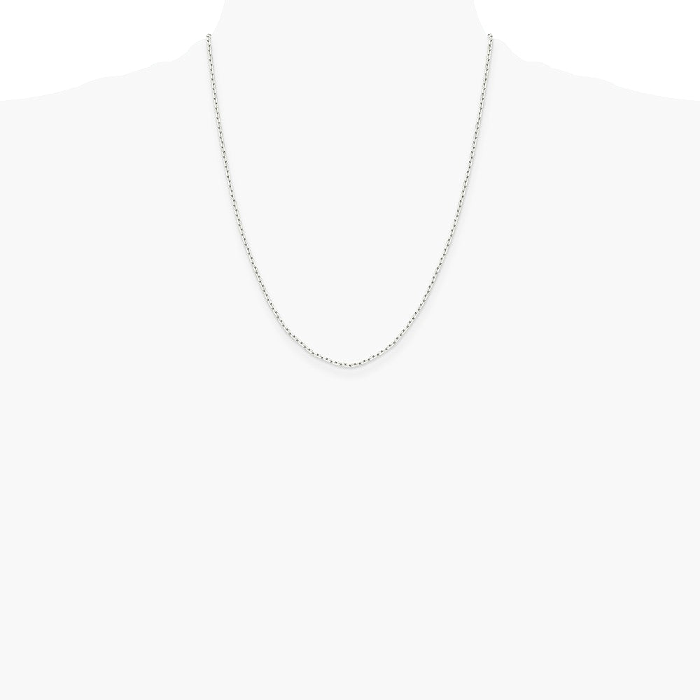 Sterling Silver 1.65mm Diamond-cut Long Link Cable Chain Necklace 16"-30" - Product Photo