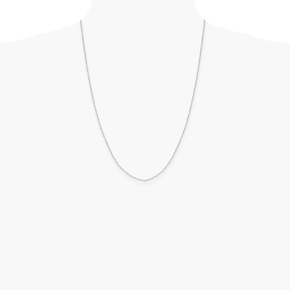 Sterling Silver 1.65mm Diamond-cut Long Link Cable Chain Necklace 16"-30" - Product Photo
