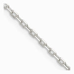 Sterling Silver 1.65mm Diamond-cut Long Link Cable Chain Necklace 16"-30" - Product Photo