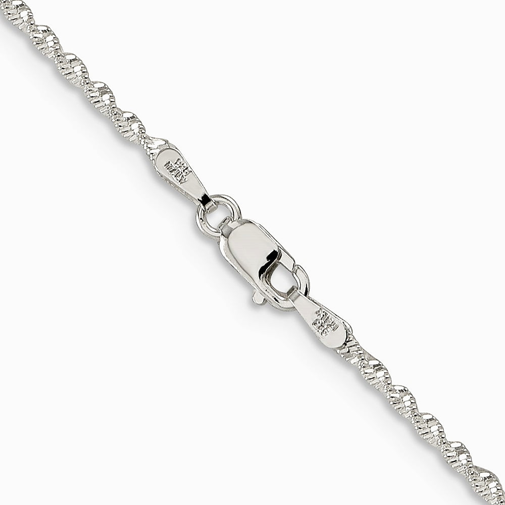 Sterling Silver 1.65mm Twisted Herringbone Chain Necklace 16"-24" - Product Photo