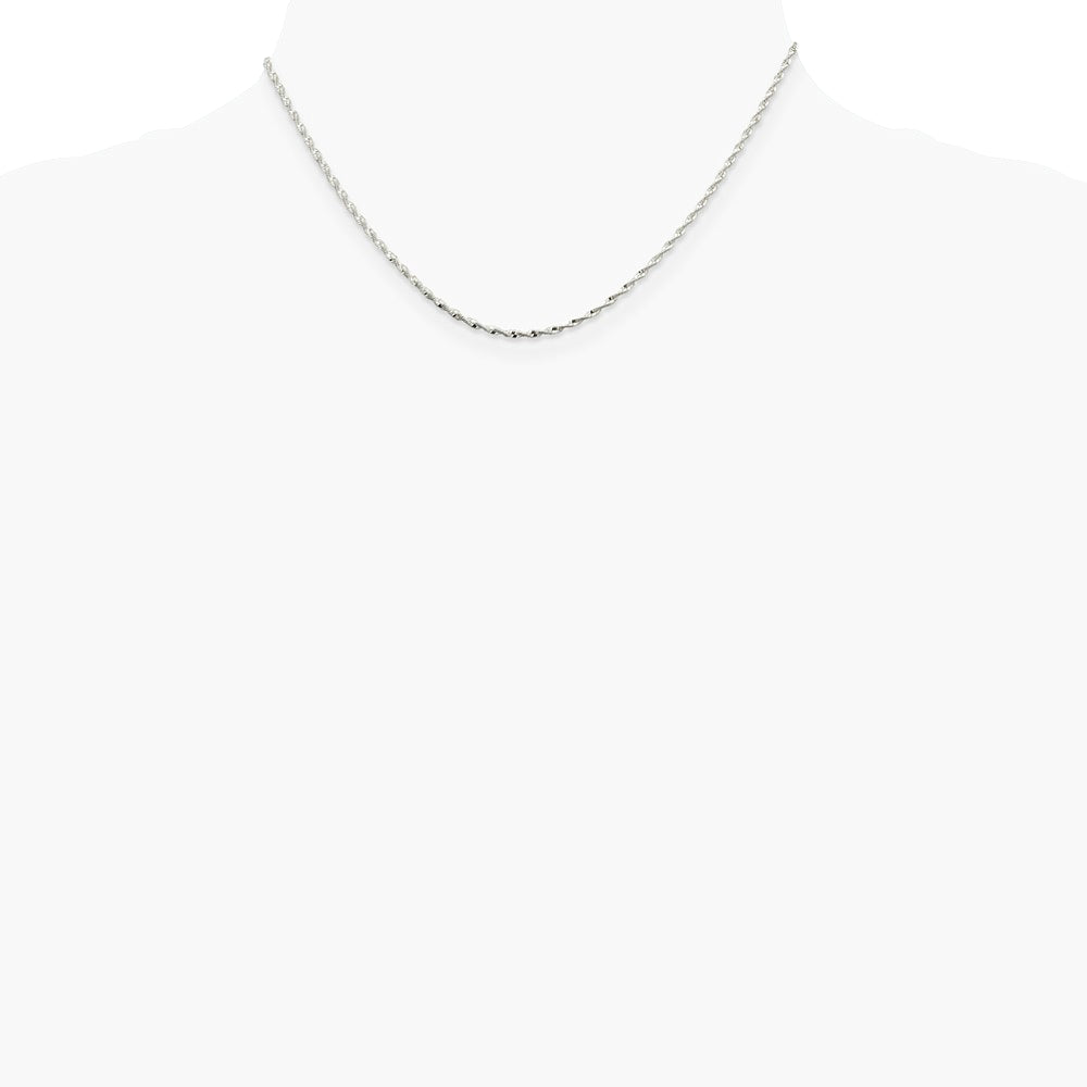 Sterling Silver 1.65mm Twisted Herringbone Chain Necklace 16"-24" - Product Photo