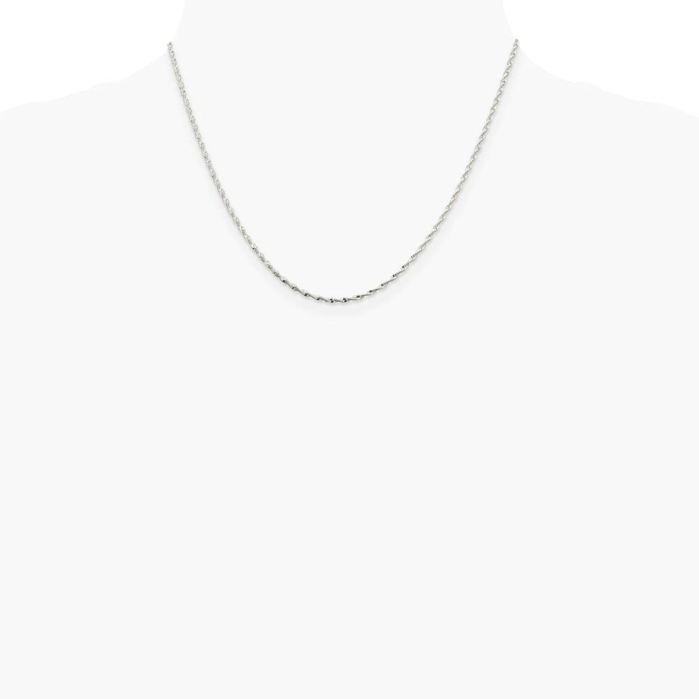 Sterling Silver 1.65mm Twisted Herringbone Chain Necklace 16"-24" - Product Photo