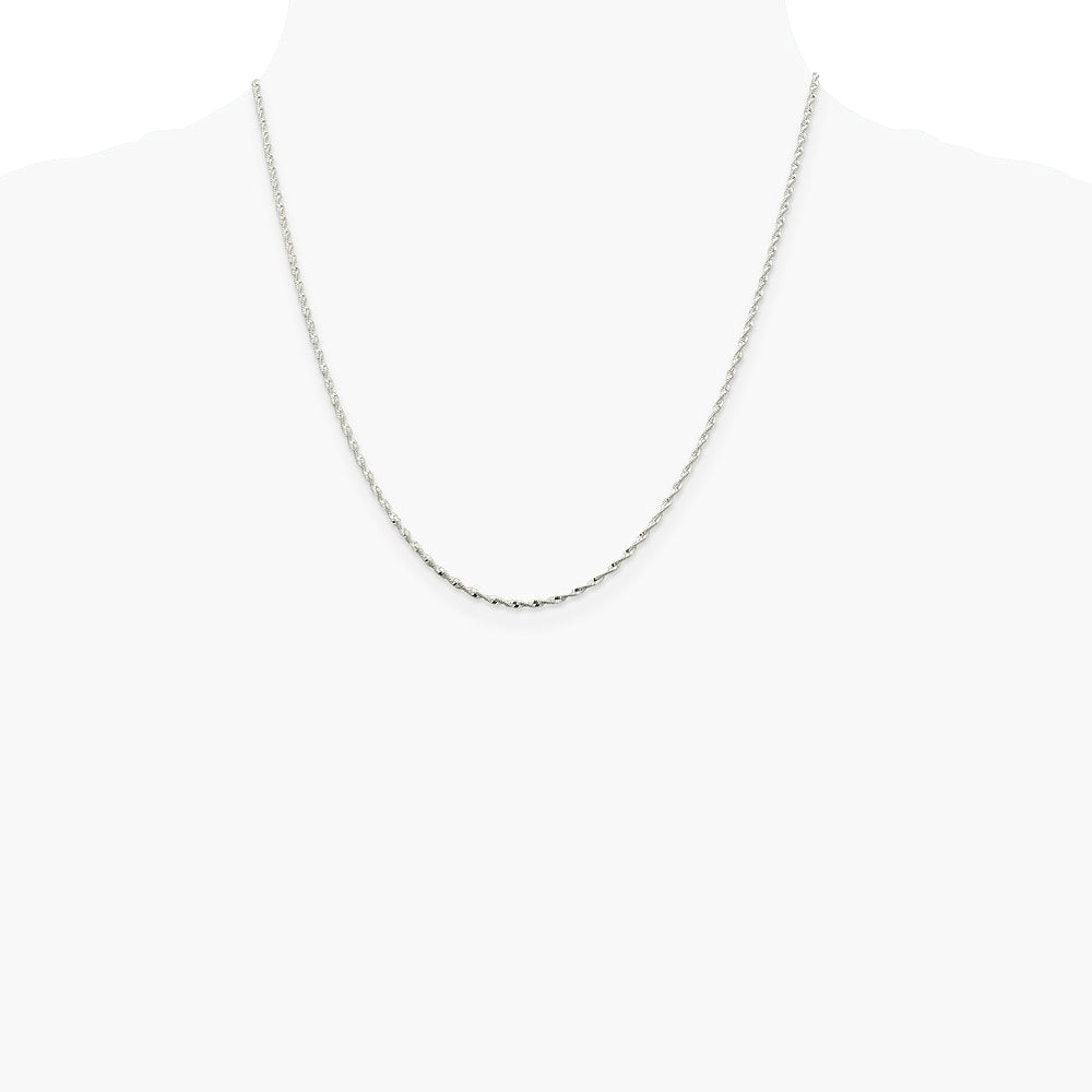 Sterling Silver 1.65mm Twisted Herringbone Chain Necklace 16"-24" - Product Photo