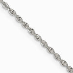Sterling Silver 1.65mm Twisted Herringbone Chain Necklace 16"-24" - Product Photo
